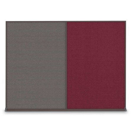 United Visual Products Double Door Radius Plus Corkboard, 60"X UV8004PLUS-BRONZE-COBACC